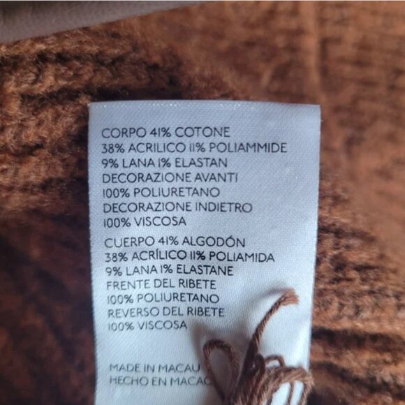 Anthropologie Faux Leather Trim Whipstitch Cardigan size S - Picture 5 of 5